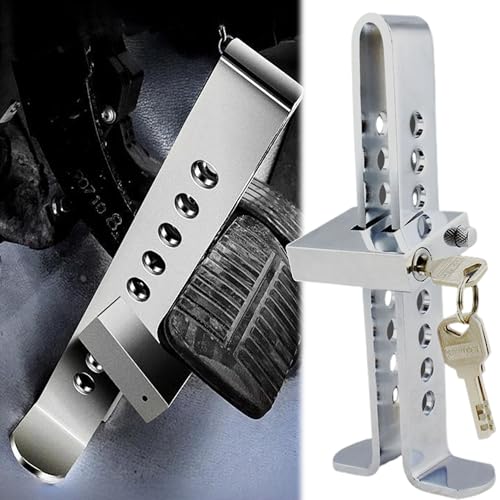 QSLKI Dispositivo Antirrobo Para Coches, Bloqueo De Pedal, Cerradura Del Volante Antirrobo Coche, Bloqueo Volante Coche Antirobo Coches, Gancho Retráctil Bloqueo, Freno Embrague Bloqueo