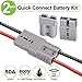 Spurtar 50A 6 AWG Battery Quick Connect/Disconnect (2 Pack) Wire Harness Plug, 12-36V Quick Connect Jumper Cables Battery Terminal for Car ATV Lifts Motors Trailer Towing Winch, Gray