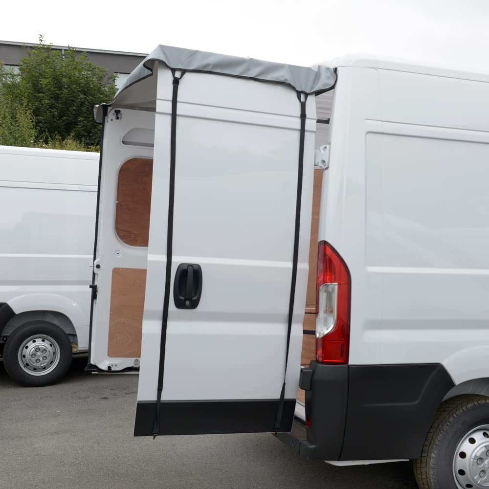 Fiat Ducato Heck Scheunentr Markise Abdeckung (ab 2006)  Schwarz/Grau,  Wasserdicht Frontscheibenabdeckung Ducato