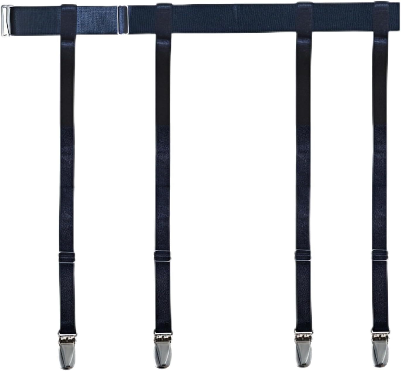 Women Adjustable Garter Belt, Women Black Simplicity Sexy Suspender Garter Belt with High Elastic Straps and Metal Clips Thigh High Stockings Suspender for Womens (Black, 4 Straps)