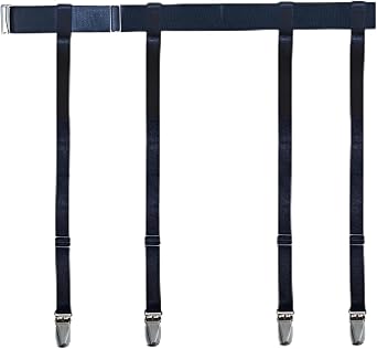 Women Adjustable Garter Belt, Women Black Simplicity Sexy Suspender Garter Belt with High Elastic Straps and Metal Clips Thigh High Stockings Suspender for Womens Black, 4 Straps
