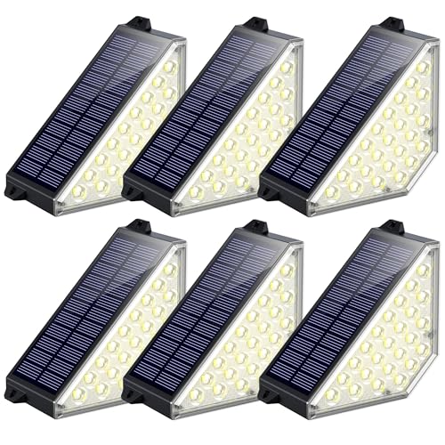 TECKNET Solar Step Lights for Outside, 2 Adjustable Brightness, 2 Mounting Methods, 24 LEDs Solar...