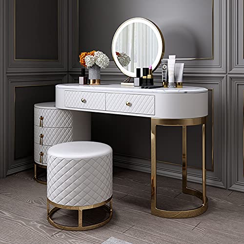 Tabouret de coiffeuse rond pour s'installer confortablement et se chausser