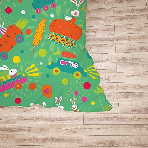 Parure de lit infroissable polyester simple motif lapins - 6