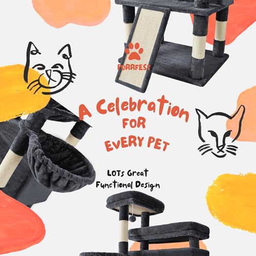 Árbol para gatos de 80 pulgadas con múltiples niveles y rascadores miniatura 5