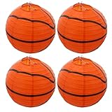 BESPORTBLE Lot de 3 Lanternes en Papier Pliables Basket-Ball 20 CM Décoration de Fête Sportive D’Anniversaire Décor Suspendu Thème Match de Basket Accessoires Légers et Réutilisables