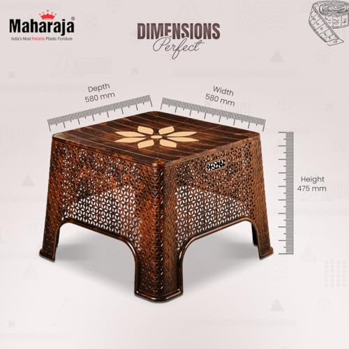 Image of MAHARAJA Plastic Coffee Table for Home & Office, DIY Assembly,(Teakwood,Set of 1)