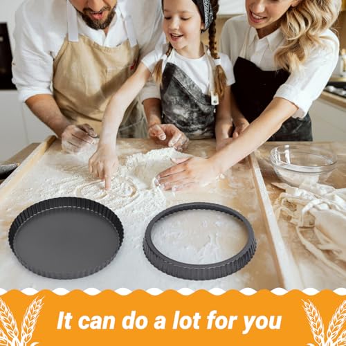 Beasea Taartpan 25 cm met verwijderbare bodem, niet-stick quiche pan taart shell gecanneleerde rand taart pan, losse basis koolstofstaal ronde kookpan voor bakken - Afbeelding 7