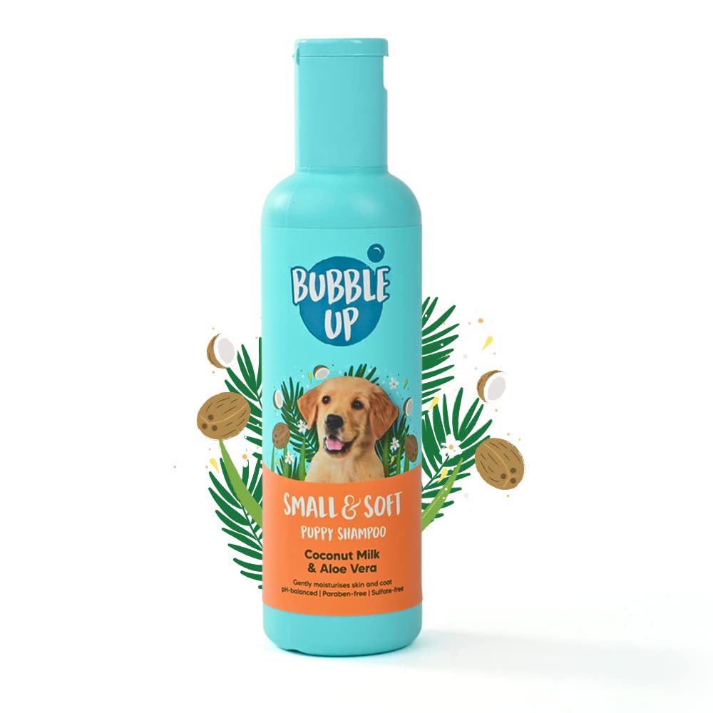 Bubble Up Coconut Milk & Aloe Vera Puppy Shampoo - 200ml | Pet Shampoo for Dogs | Oatmeal Enriched | Best for Shih Tzu, Labrador, Golden Retriever, German Shepherd & All Breeds