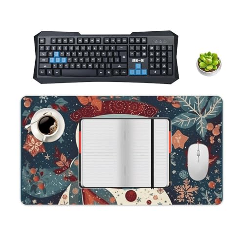 Tapis de souris de jeu bonhomme de neige patchwork imprimé maison