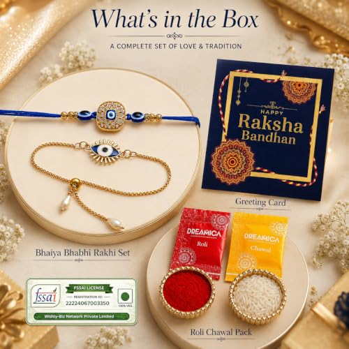 Image of Dreamica Rakhi Set for Brother with Greeting Card And Tilak Set