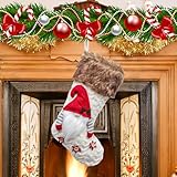 🎅🎅【Premium Material】Nos botte de décoration de Noël sont fabriqués à partir de matériaux de haute qualit, avec un brassard en molleton épais et doux. Tous les détails ont été méticuleusement traités, lavables, durable et réutilisable pendant de nombreuses années. Vous pouvez donc l'utiliser pour Noël multiple.