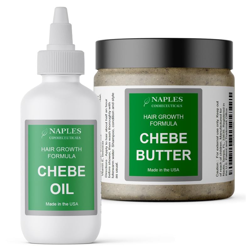 Chebe Butter and Chebe Oil Set with Argan Oil Moisturizer for Hair Growth Hair Thickening Reduce Breakage and Split Ends Prevents Hair Loss with Chebe Powder (Lavender)