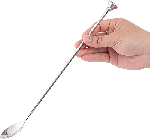 Miniatura 10 de Restaurantware Bar Lux - Cuchara de barra de 12 pulgadas, 1 cuchara de doble extremo, mango en espiral, cuchara de barra de acero inoxidable