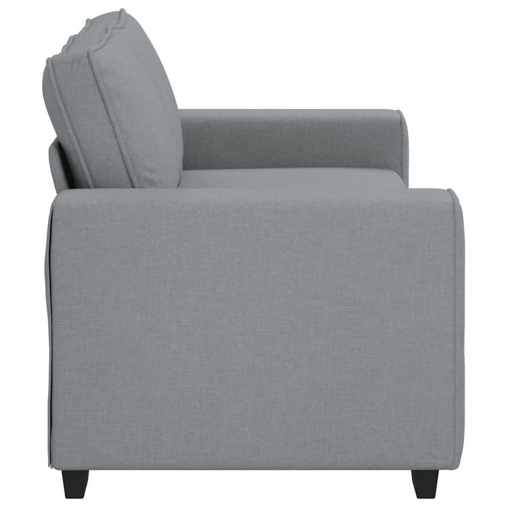 Fauteuil 2 Places avec Dossier et Coussin, Canapé Rembourré avec Cadre Métallique et 4 Pieds pour Bureau Chambre, Gris Clair 180 x 77 x 82 cm Tissu