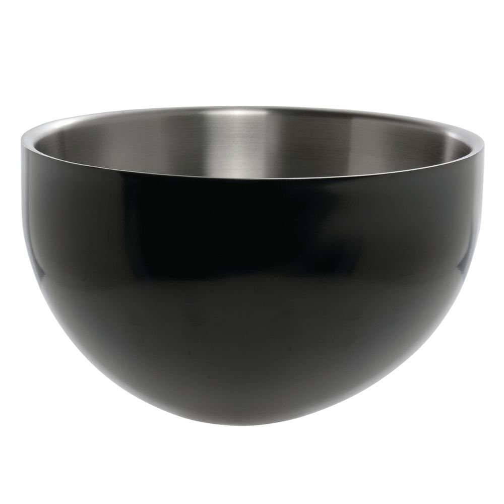 Serving Bowl with Insulated Double Walls Round Black Stainless Steel - 9 1/2 Dia x 5 1/4 H by HUBERT – Stainless Steel, Black, Model 191538028106