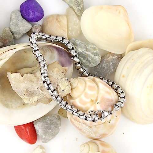 Stainless Steel Chain Wrist Bracelet (Silver)