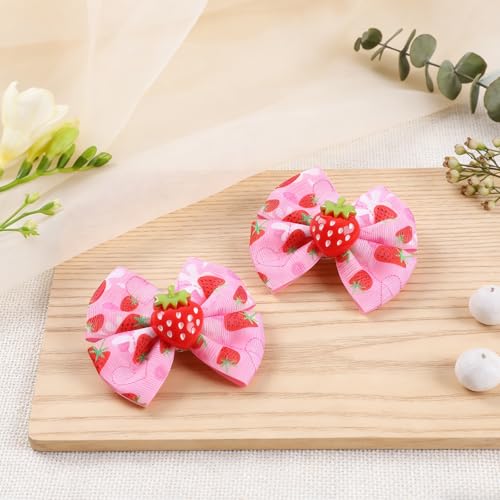 2 Piezas Pinzas para el Cabello con Diseño de Fresa, Clip Cocodrilo Decorativo para Niñas y Mujeres miniatura 7