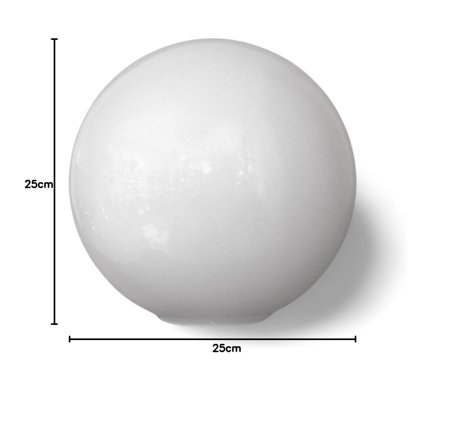 TULIPA BOLA CRISTAL OPAL 25CM brillante con boca para pinza de 90mm