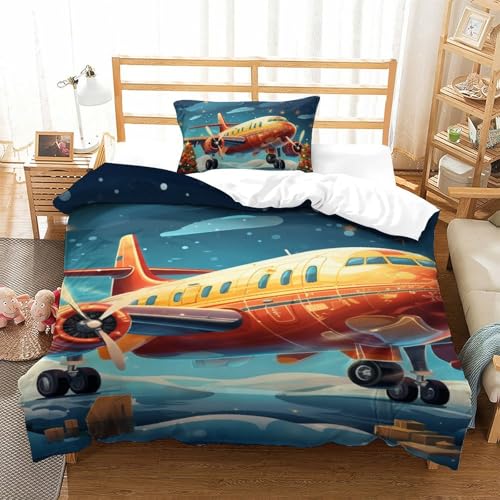 Avion de passagers parure de lit enfant, cadeau idéal housse de couette single - 2