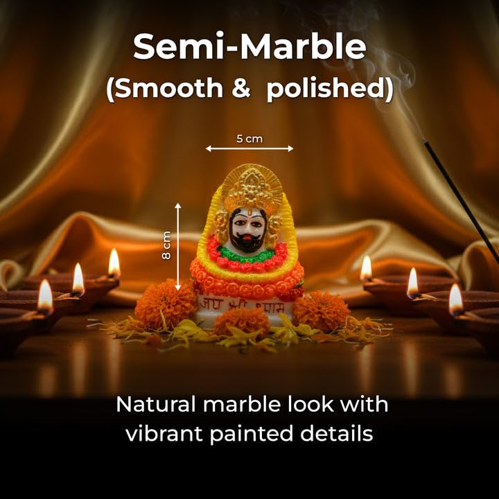 Image of VAMA Siddh Khatu Shyam Murti for Home Siddh at Khatu Shyam Temple, Ujjain | Khatu Shyam Car Dashboard | Perfect for Daily Pooja, Gifting, Home Mandir, Office Desk, Car