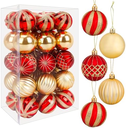 30 Piezas Bolas de Navidad Colgantes Adornos, 6cm Juego de Bolas ...