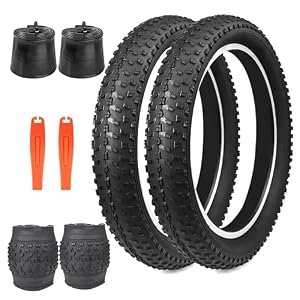 ZUKKA Fat Bike Tires 20 Zoll E Bike Fahrradreifen 20 x 3.0 Fettreifen und 2er-Pack 20 Zoll Schlauch 20x3.0 AV35mm Heavy Duty E-Bike Mountain Snow Bike Reifen