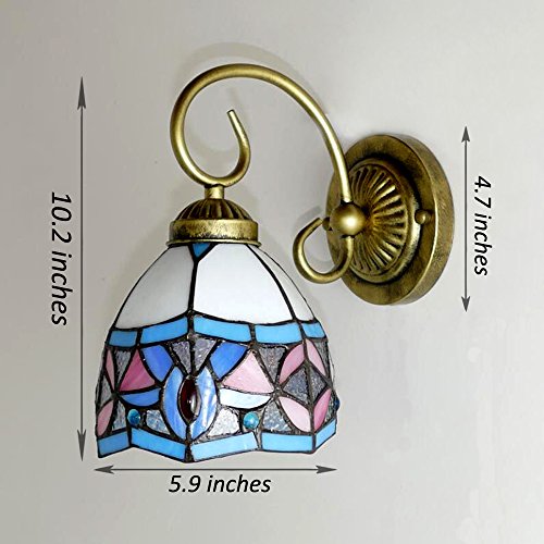 Image of Kiven Wall lamp E26 1-Light Plug-in Bulb not Included Wall Sconce Glass Shade 6 Foot Black Cord(BD0537)