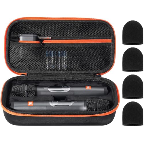 ProCase Microphone Case for JBL Speaker Wireless Two Microphone System, Hard EVA Handheld Dual Mic Travel Bag, Portable Carrying Storage Box for Karaoke,Receiver, Batteries Accessories Holde