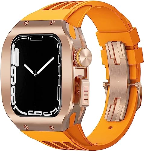 Bracelet montre caoutchouc antichoc avec cadre titane pour Apple Watch