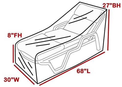 LAMINET Crystal Clear Heavy-Duty Waterproof Plastic Outdoor Furniture Cover - Chaise Cover - 3 Season Protection - Keep Rain, Snow & Debris Off! Premium Protection at Economy Price!