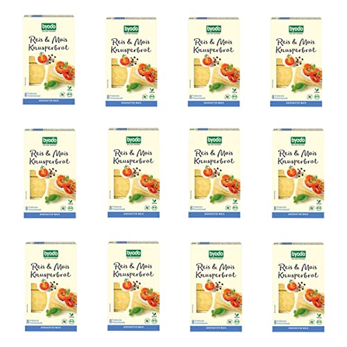 Byodo Knusperbrot Reis & Mais Mit Salz 160G - Glutenfreies Bio-Snackbrot, Portionspackungen, Laktosefrei, Ohne Hefe, Perfekt Zum Mitnehmen