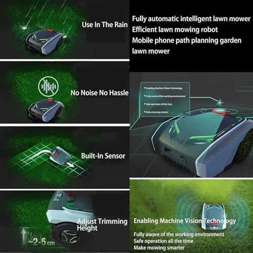 Cortacésped robótico con navegación GPS para hasta 29000 pies cuadrados, control de aplicación, programación de autocarga, corte antirrobo y personalizado para césped mediano y grande