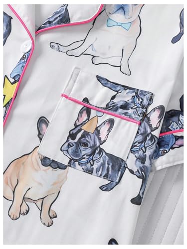 Image of Floerns Women's Floral Pajamas Notch Collar Print Sleepwear Two Piece Pajama Set