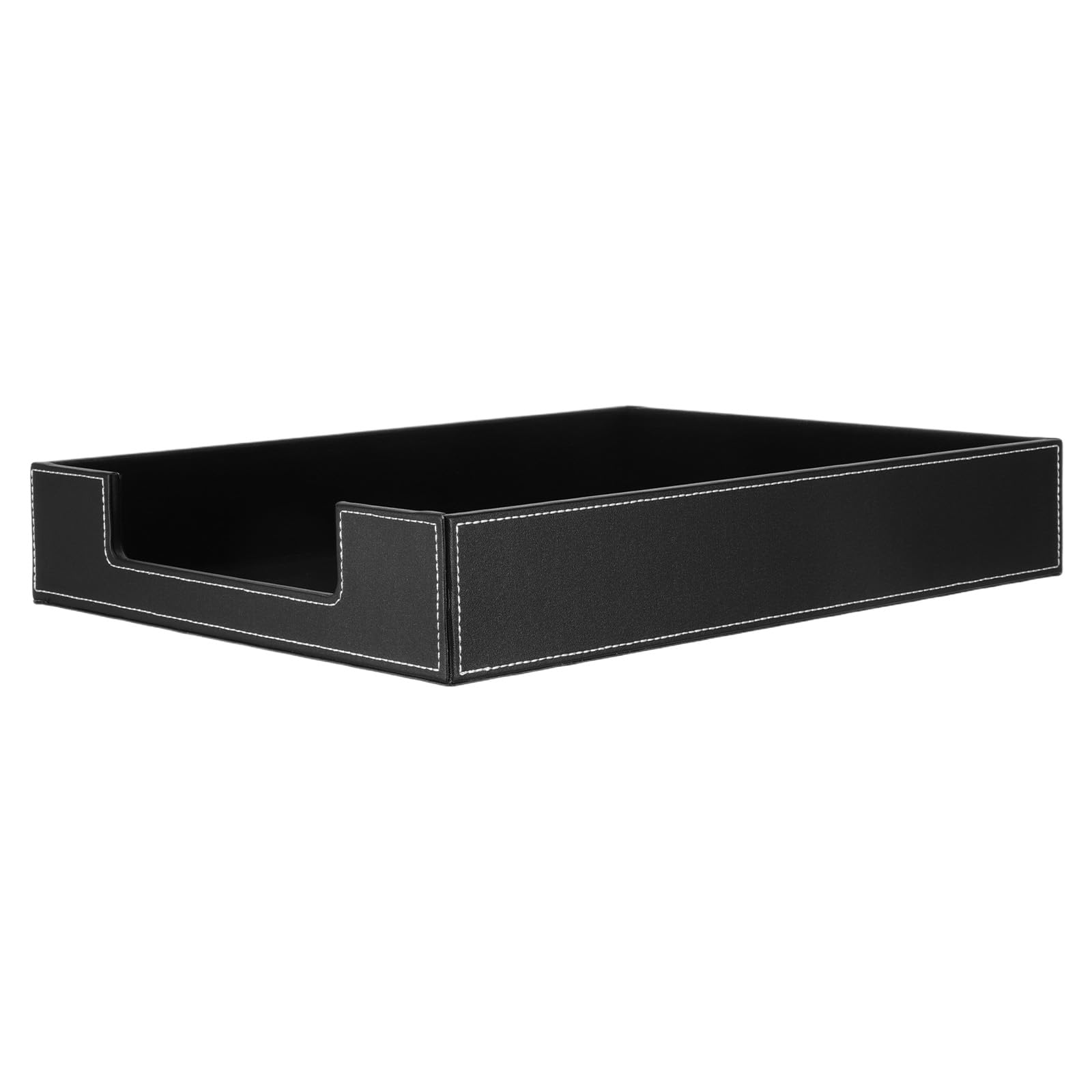 Vassoio Portadocumenti da Scrivania Nero in Plastica Rinforzata 35x28x6 Cm, Organizzatore di Documenti per Ufficio e Casa, Scaffale Portaoggetti Desktop per Flusso di Lavoro
