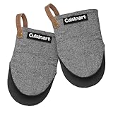 Cuisinart Heritage Mini Oven Mitts – 5.5" x 7" Heat-Resistant Kitchen Mitts for Oven with Non-Slip Neoprene Palm, Cotton Filling, and Faux Leather Loop – Durable Oven Mitt Set for Cooking & Baking