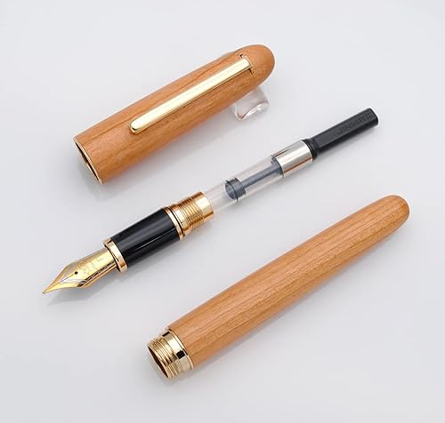 Miniatura 5 de JINHAO 9036 - Pluma estilográfica de madera natural, hecha a mano (punta fina de 0.020 in, madera de cerezo)