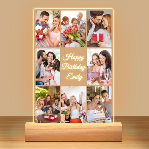 Custom Picture Frames with Photo, Personalized Photo Frame, Customized Collage Picture Frames, Personalized Birthday Gifts for Women Men Him Her Girlfriend Boyfriend Couple Mom Dad Family Friends