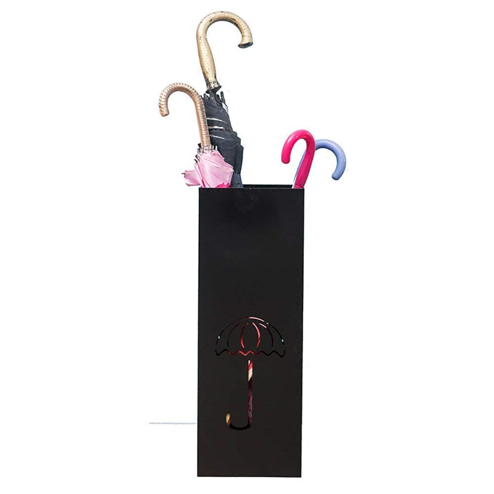 Porte-Parapluie en Fer forgé Noir Étagère de Stockage Robuste