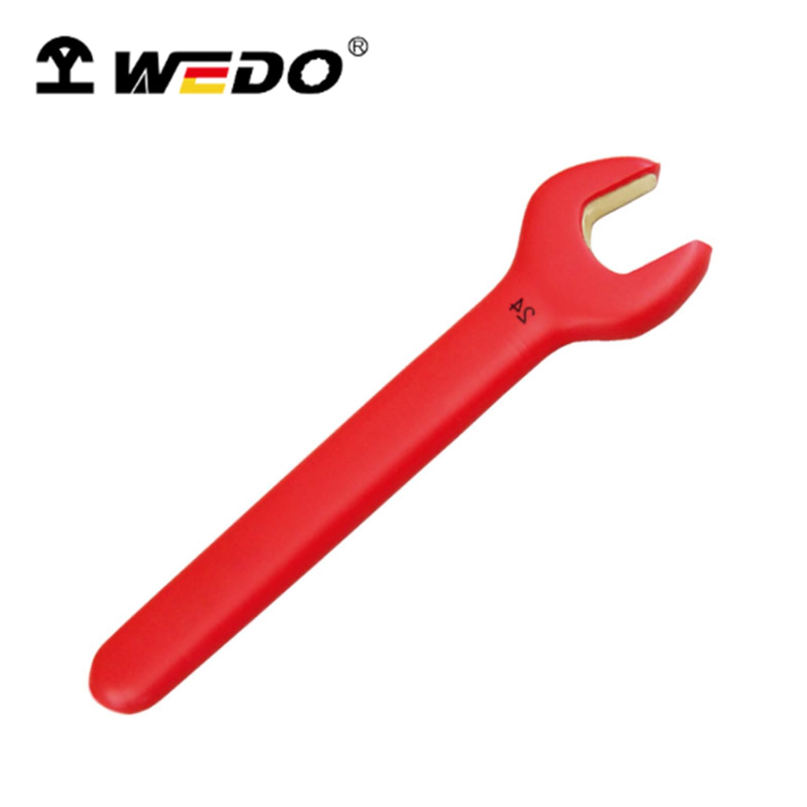 WEDO Pojedynczy klucz płaski, nieiskrzący izolowany prosty uchwyt pojedynczy klucz płaski, rozmiar 30 mm, długość 260 mm, brąz aluminiowy, standard DIN, certyfikat BAM i FM