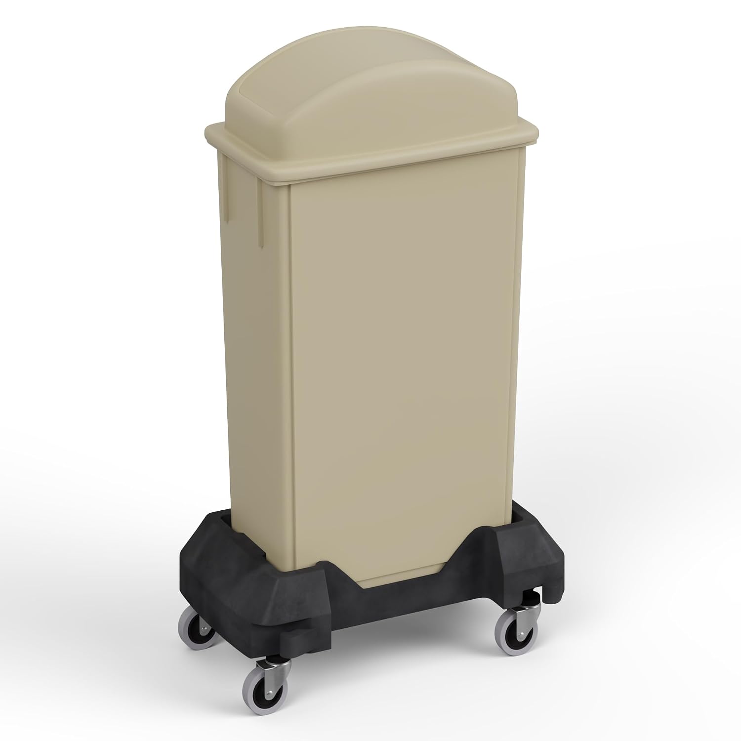 23-Gallon Black Slim Trash Can with Swing Dome Lid – Heavy-Duty Commercial Garbage Bin for Restaurants, Kitchens & Offices – Narrow Space-Saving Waste Container for Indoor/Outdoor Use