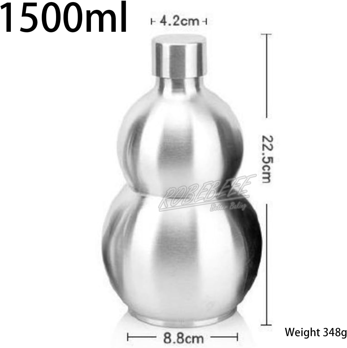 500ml 1500ml 304 Stainless Steel Gourd Shape Wine Bottle Portable Outdoor Ware Creative Flask Gift Home Drinking Supplies (1500ml Original Color Gourd Wine Bottle)
