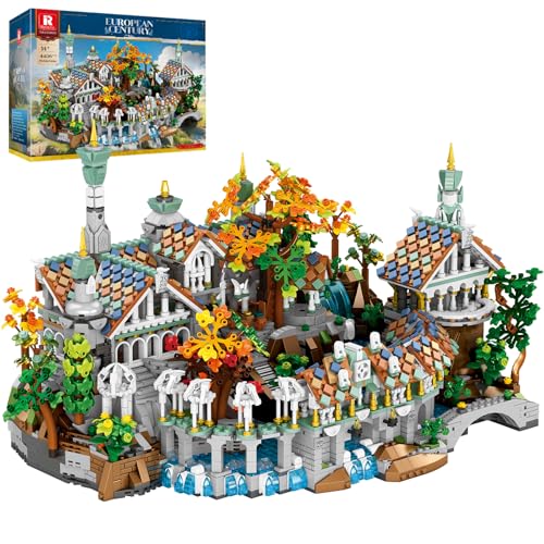 Reobrix Medieval Valley City Building Set Adults European Architecture Model Kits 55015 MOC Construction Toy Collection Home Office Decor Ideal Creative Gift for Adults (4406 Pieces)