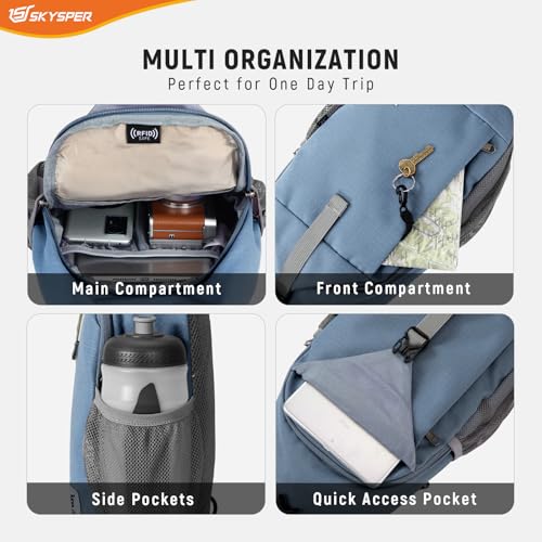 Image of SKYSPER Sling Bag RFID Cross Body Bag Recycled Crossbody Backpack Travel Daypack