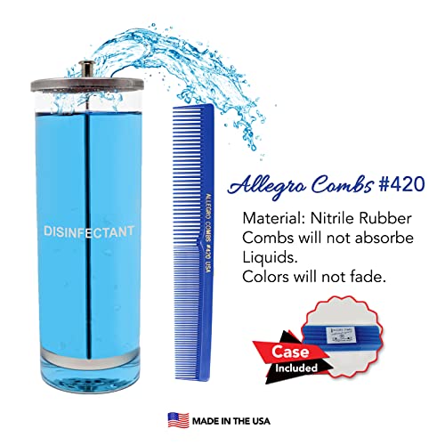 Allegro Combs 420 Hair Combs Barber Comb Set Hair Cutting Pocket Styling Combs For Hair Stylist Wide And Fine Set 12 Pk. (Royal Blue) #TOP3