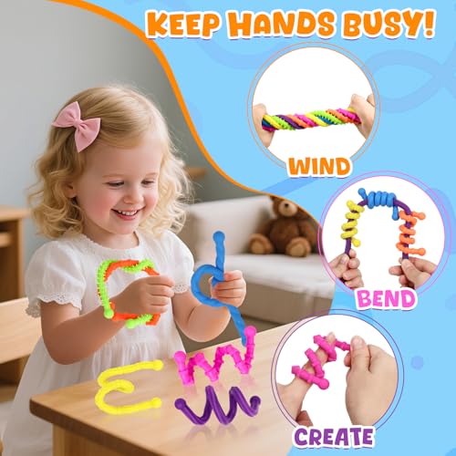 Jovicos Fidget Toys Set, 6 Stück Silikon Sensorik Stick, Anti Stress Spielzeug Sensorik Spielzeug für ADHS, Antistress, Autismus, Stressabbau zur Kinder ab 3 Jahr & Erwachsene