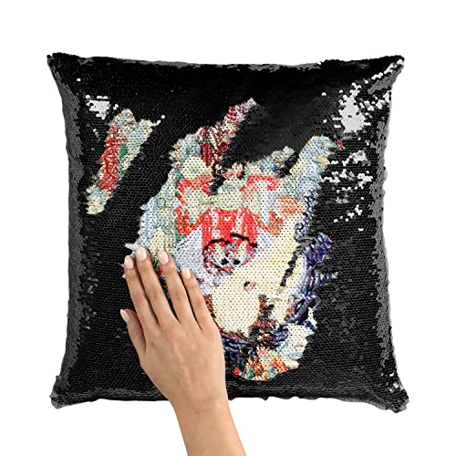 Coussin Sequin Paillettes Noir Idée Cadeau Contes d'Andersen Art - 3