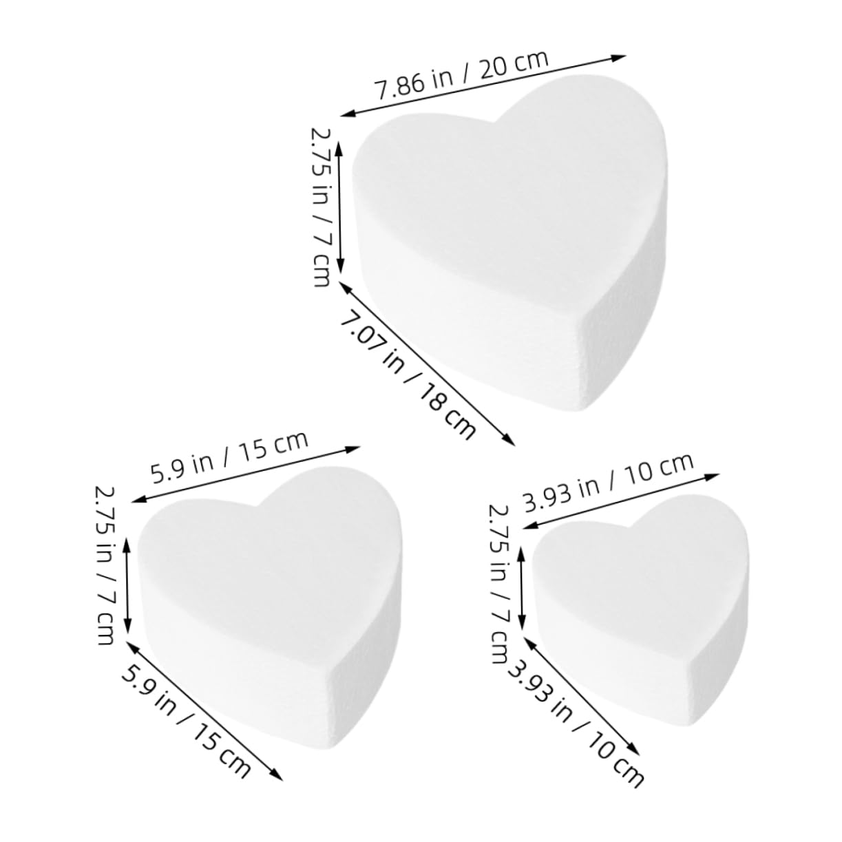 3 Pièces Moule à Gâteau Mousse Blanc Forme de Cœur pour Décoration de Gâteaux Pratique de Pâtisserie pour Saint Valentin et Mariage
