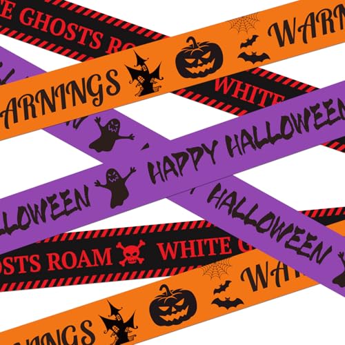 Ruban d'avertissement Halloween réutilisable sans colle 7,6x28,6m