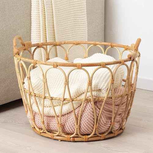 Cesto Ropa Sucia con Asa, Decorativo Cubo Ropa Sucia, Cesta de Almacenamiento Hueco for Dormitorio, Sala de Estar y Cuarto de Lavado